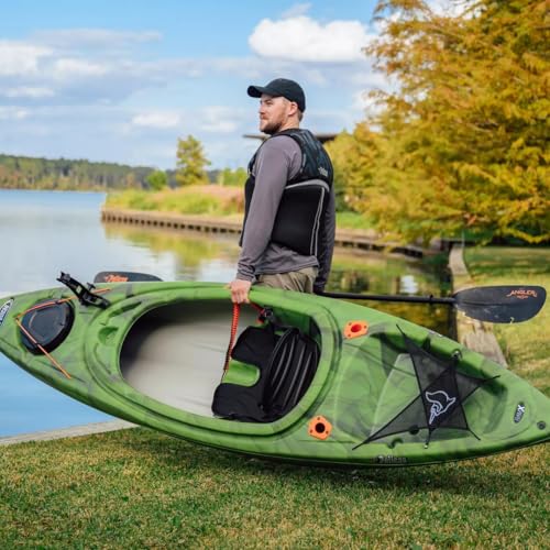 Pelican Argo 100X - Angler Sit in Fishing Kayak - Vapor Black Lime - Lightweight Stable - Ergoform™ Padded seat - 10 ft