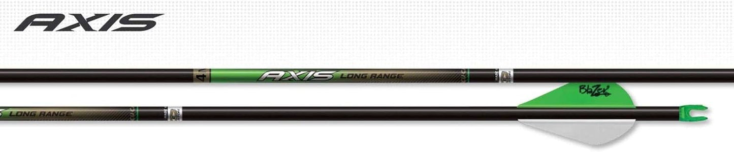 Easton Archery Axis 4MM 340 Arrows - Long Ranfge (.003) 2 inches Blazer Vanes-6PK-430123
