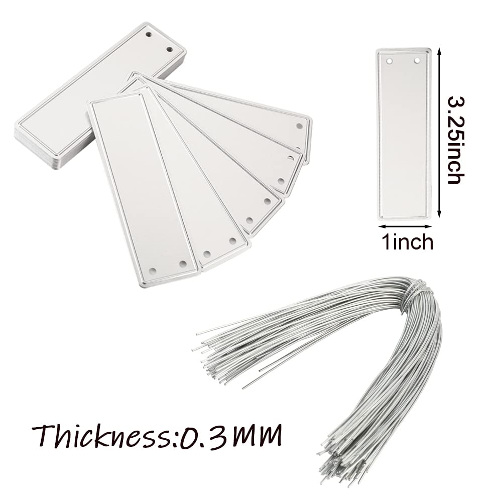 Aluminum Plant Label, 120PCS Metal Plant Labels Aluminum Tree Tags with Metal Wires Double-Sided Write On Metal Tags for Plant Markers, Tree Tags, Outdoor Identification and Greenhouse (120PCS)