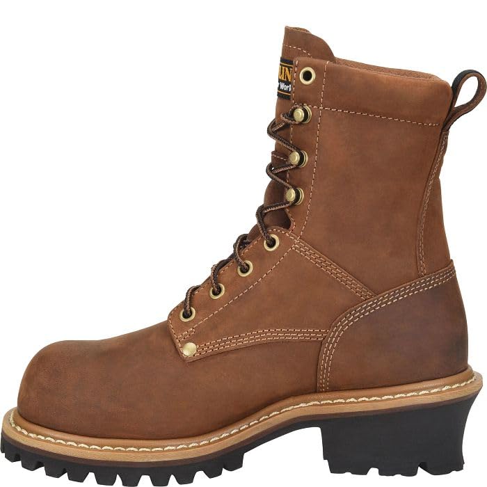 Carolina Women’s Elm 8” Waterproof Comp Toe Logger Boot, Dark Brown - 6.5 M