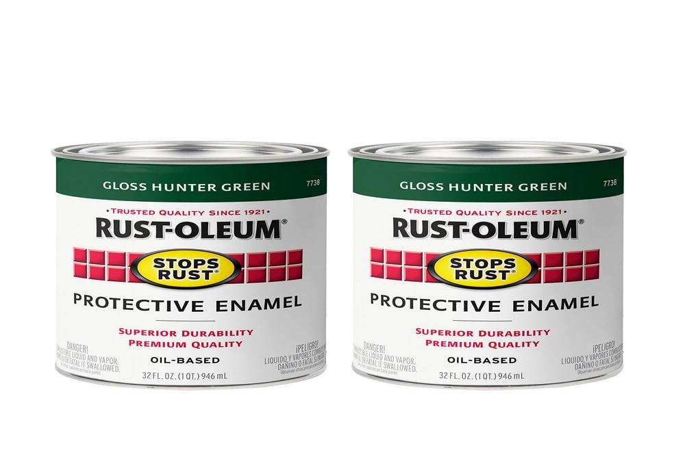Rust-Oleum 7779502 Stops Rust Brush On Paint, Quart, Gloss Black, 32 Fl Oz (Pack of 1)