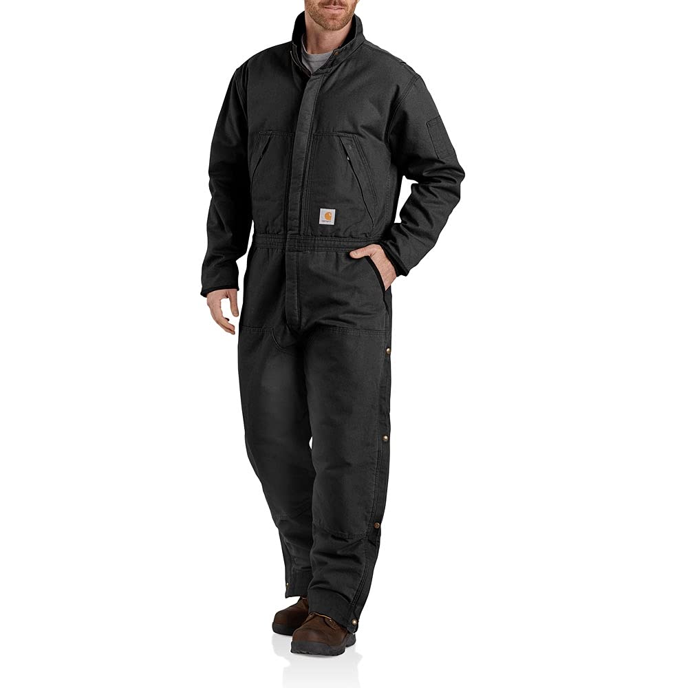 Carhartt mens Loose Fit Washed Duck (Big & Tall) Insulated Coverall, Black, 4X-Large US