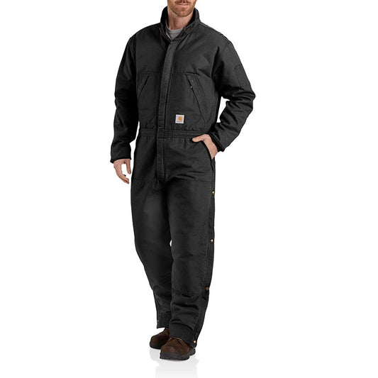 Carhartt mens Loose Fit Washed Duck (Big & Tall) Insulated Coverall, Black, 4X-Large US