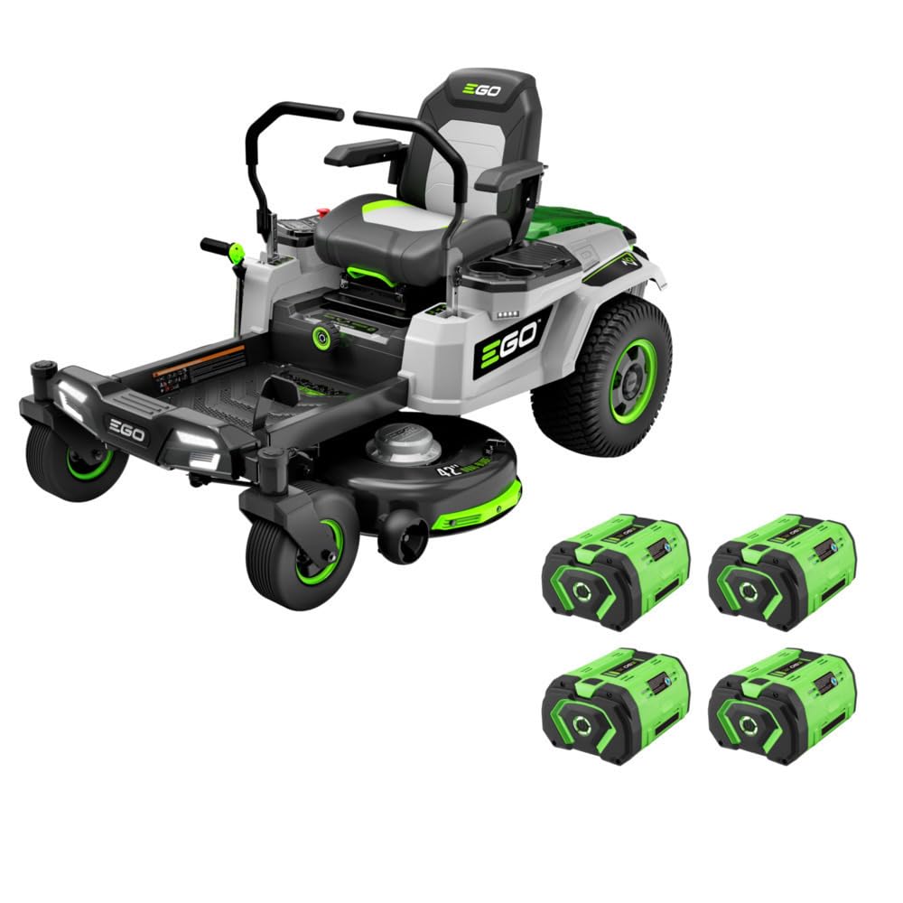 EGO Power+ Electric Riding Lawn Mower, 52" Deck with Zero Turn Radius, Includes (6) 56V 12.0Ah Batteries and Charger - ZT5207L