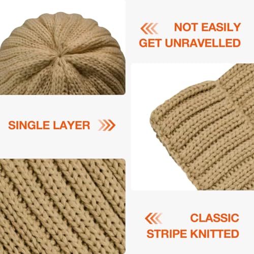 Rosoz Winter Hats for Women Warm Thick Soft Stretch Cable Knit Beanie Skully Cap for Cold Weather