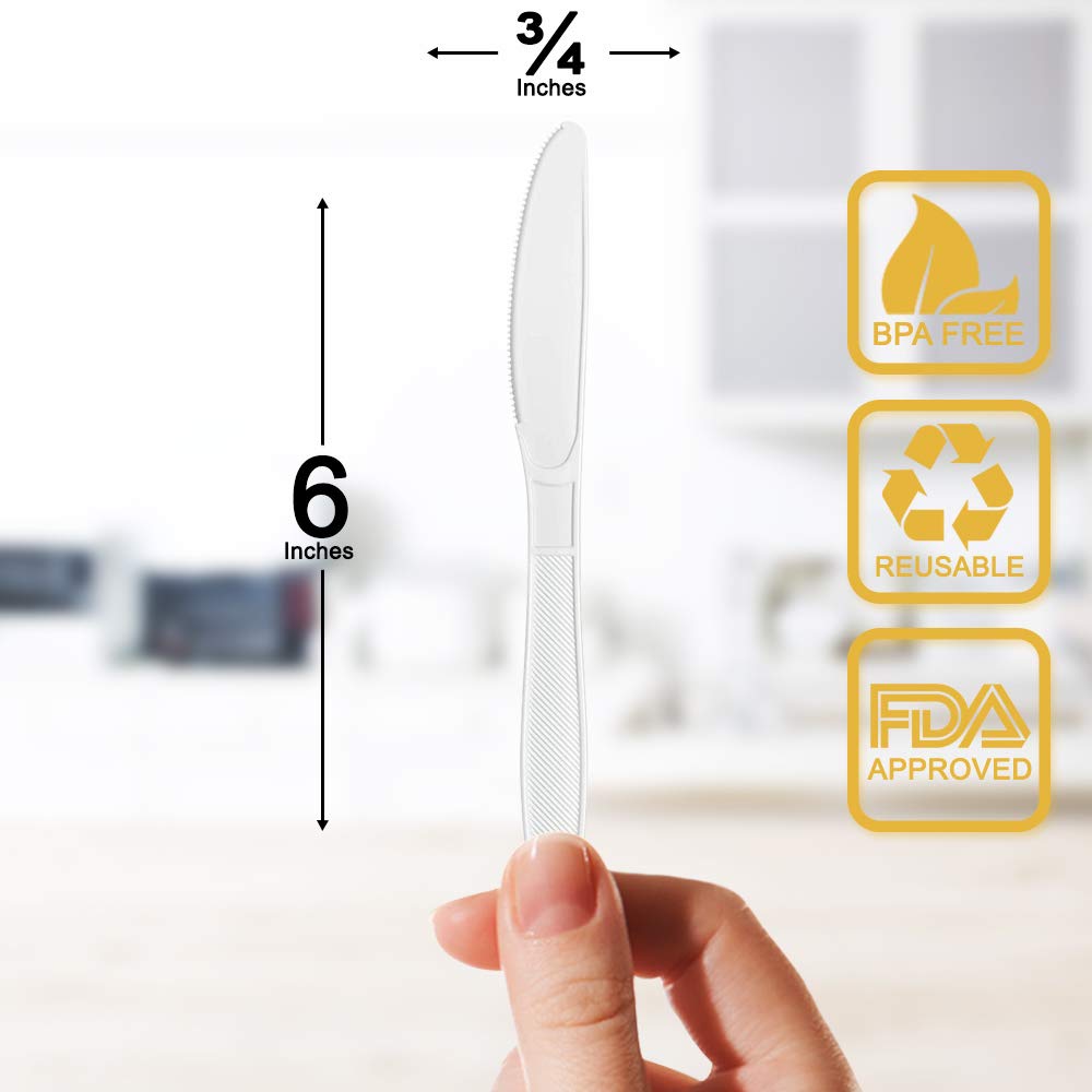 400 Pack Extra Heavyweight Disposable White Plastic Forks - Heavy Duty White Cutlery-Utensils, Parties, Dinners, Catering Services, Family Gatherings