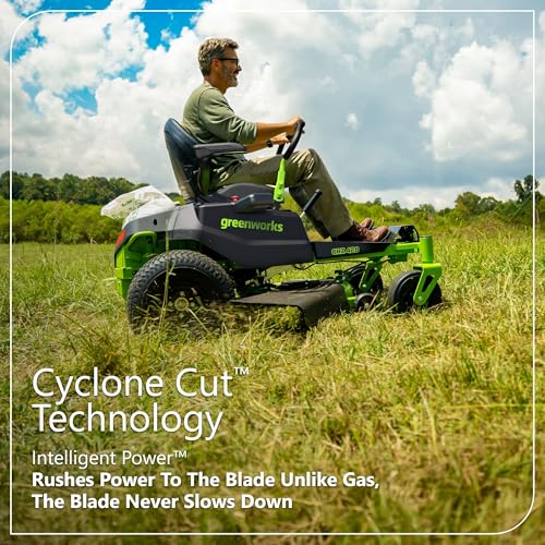 Greenworks 80V 42" CROSSOVERZ Zero Turn Lawn Mower, (4) 5.0Ah Batteries and (600W) Plug in Charger