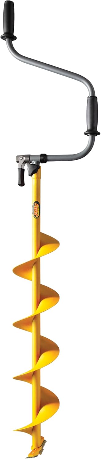 Jiffy Hand Auger, Flip-Down, Extendable, 6-Inch, Steel, Yellow, J4656