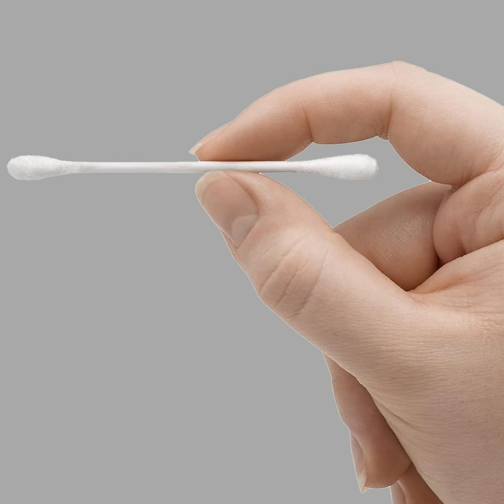 Amazon Basics Double-Tipped Cotton Swabs for Personal Hygiene and Baby Care, 100% Cotton, Versatile, Baby Safe, 500 Count