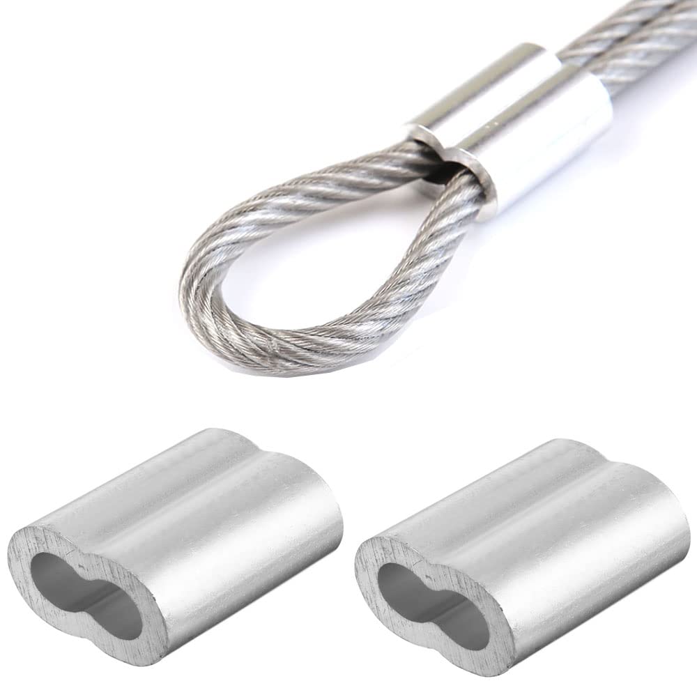 120pcs Wire Rope Aluminum Sleeve for 3/32 Diameter Wire Rope and Cable