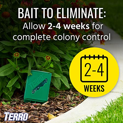 TERRO T1813B Outdoor Ready-to-Use Liquid Ant Bait Stake Killer Trap - Kills Common Household Ants 12 Stakes