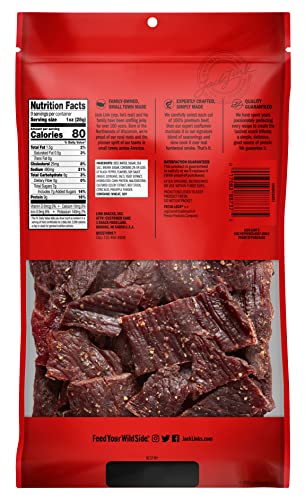 Jack Link's Beef Jerky, Original, Large Jerky Bags - Great Gifts for Dad, Flavorful Meat Snacks, Ready to Eat Protein Snacks with 10g of Protein per Serving, Made with 100% Beef - 9 Oz. (Pack of 2)