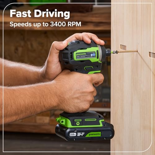 Greenworks 24V Brushless 10PC Power Tool Combo, Drill+Impact Driver+Circular Saw+Recip Saw+Jig Saw+Sander+Light+Multi-Tool+Nailer+Grinder (2) 4.0Ah+2.0Ah Batteries (24,000mAh Power Bank) USB-C Charger