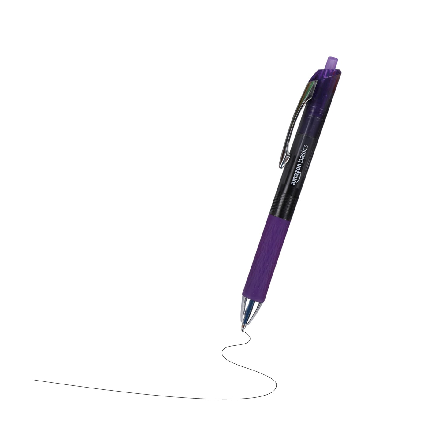 Amazon Basics Retractable Gel Pens, Fine Point 0.7mm, Smooth Writing, Assorted Colors, 12-Pack