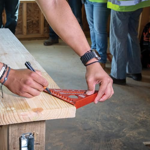 Klein Tools 935FSQ Framing Square, 24-Inch x 16-Inch, L Shape Carpenter Woodworking Tool with Laser Etched Rafter Tables and Octagon Scales