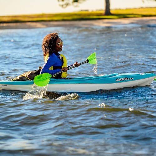 Pelican Argo 80X - Recreational Sit in Kayak - Fade Turquoise White - Lightweight Patented Ram-X™ Material - Stable - 8 ft