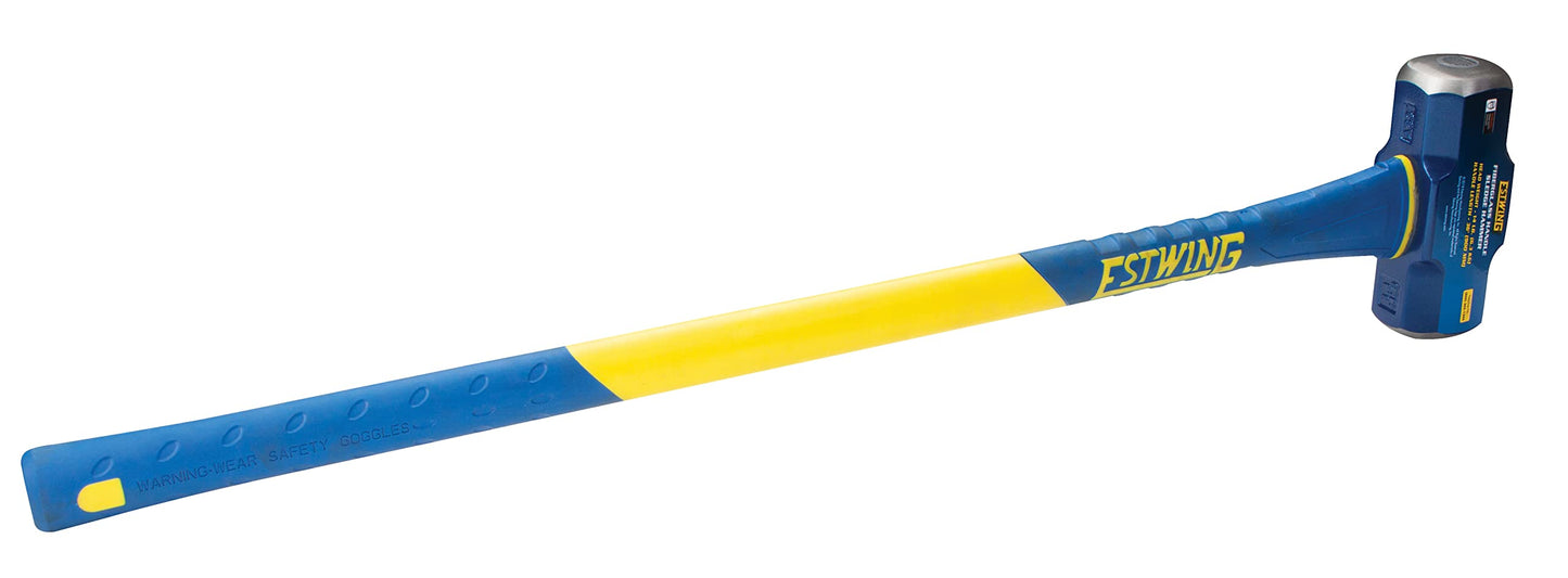 Estwing 16-Pound Hard Face Sledge Hammer for Demolition/Stake Driving, 50-55 HRC, 36-Inch Fiberglass Handle, Overstrike Protection, Textured Grip