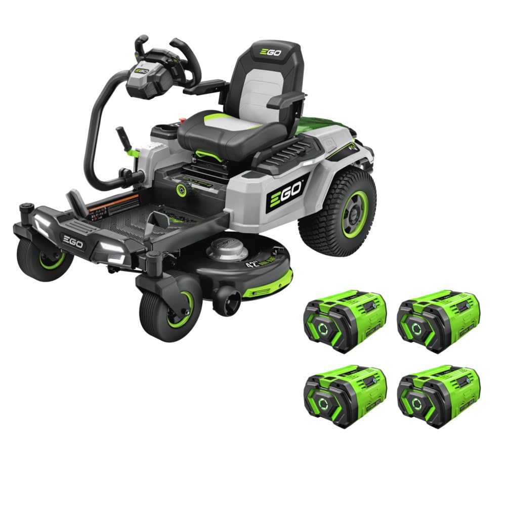EGO Power+ Electric Riding Lawn Mower, 52" Deck with Zero Turn Radius, Includes (6) 56V 12.0Ah Batteries and Charger - ZT5207L