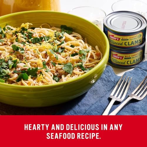 Snow's Ocean Chopped Clams Canned, 51 oz Can - 7g Protein per Serving - Gluten Free, No MSG, 99% Fat Free - Great for Pasta & Seafood Recipes