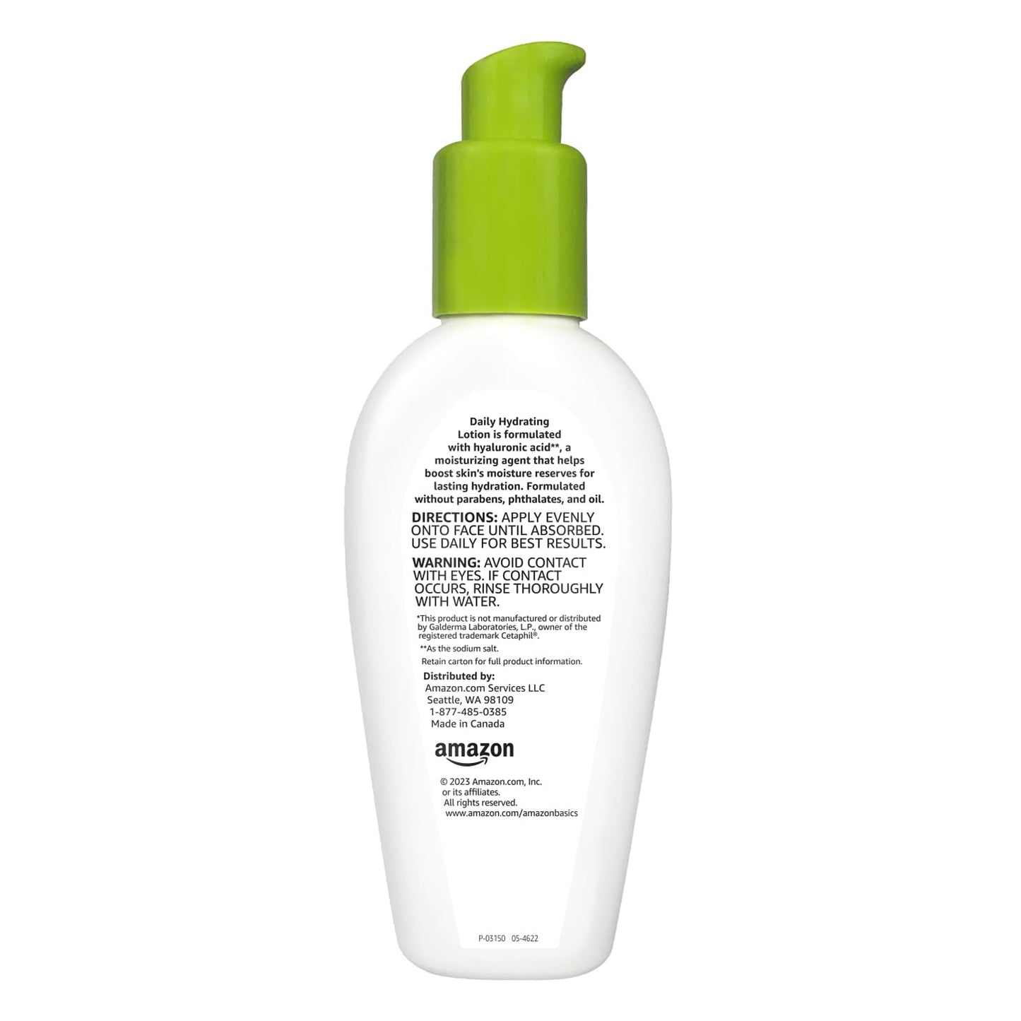 Amazon Basics Hyaluronic Acid Face Moisturizer, Hydrating, Oil-Free, Fragrance Free, Dermatologist Tested, 3 Fluid Ounces (1-Pack)