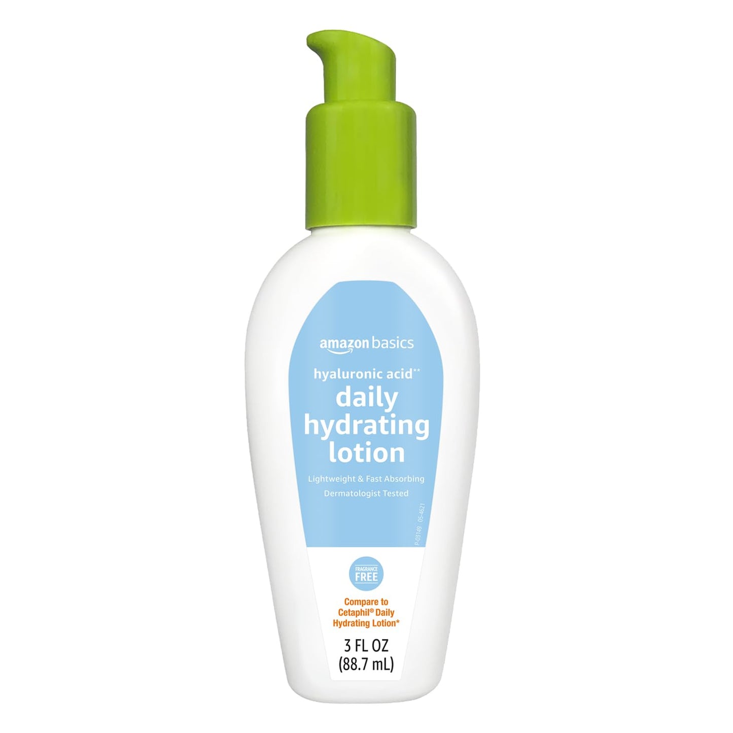Amazon Basics Hyaluronic Acid Face Moisturizer, Hydrating, Oil-Free, Fragrance Free, Dermatologist Tested, 3 Fluid Ounces (1-Pack)