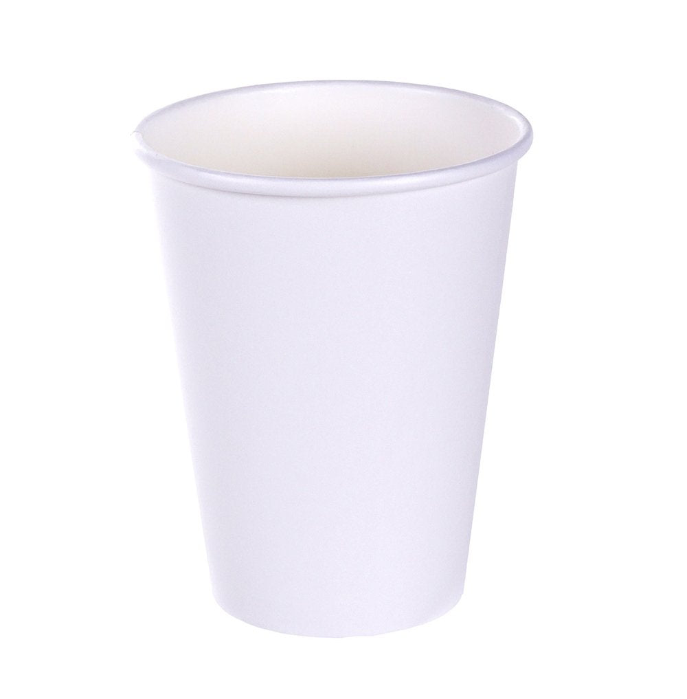 TashiBox 12 oz White Hot Drink Paper Cups - 120 Count - Disposable Paper Coffee Cups