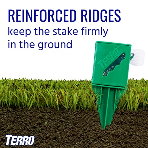 TERRO T1813B Outdoor Ready-to-Use Liquid Ant Bait Stake Killer Trap - Kills Common Household Ants 12 Stakes