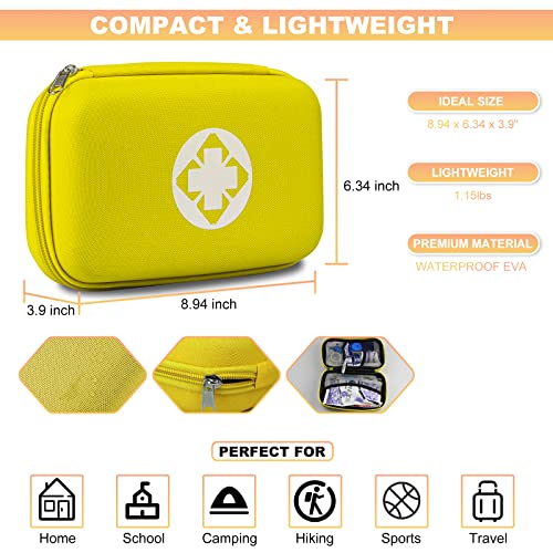 276PCS First Aid Kit Home Car Camping Hiking Emergency Supplies Small Compact Lovely Bag for School Outdoor, Basic Outdoor Essentials Survival Kit for Travel AMORNING