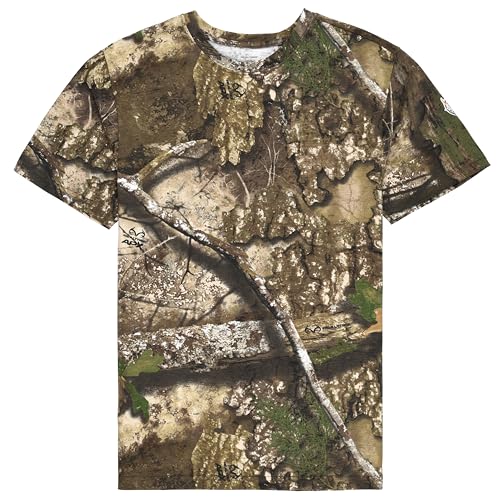 Authentic Realtree and Mossy Oak Camouflage Crewneck Unisex Adult Short Sleeve Tee Shirt