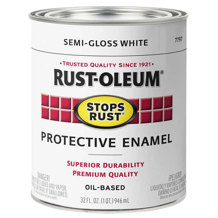 Rust-Oleum 7779502 Stops Rust Brush On Paint, Quart, Gloss Black, 32 Fl Oz (Pack of 1)