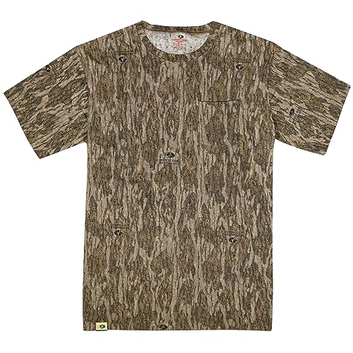 Mossy Oak Mens Camo Hunting Shirt Short Sleeve Cotton