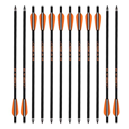 REEGOX Crossbow Bolts 16/18/20 inch Bio Crossbow Arrows with Moon Nocks and Removable Tips (Pack of 12)