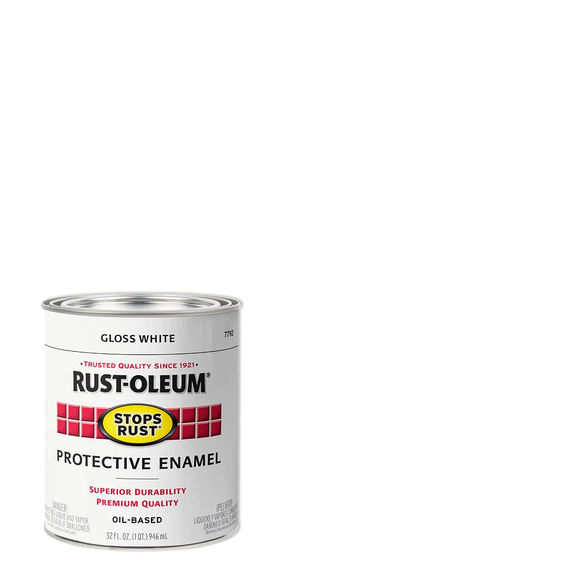 Rust-Oleum 7779502 Stops Rust Brush On Paint, Quart, Gloss Black, 32 Fl Oz (Pack of 1)