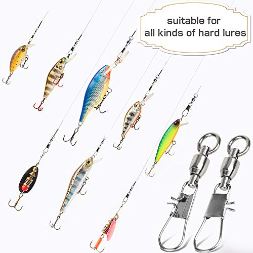 AMYSPORTS Fishing Swivels with Interlock Snap Ball Bearing Swivels Fishing Snap Swivels Saltwater Freshwater Fishing Tackle Leader Lure Jigs Line Fishing Connector