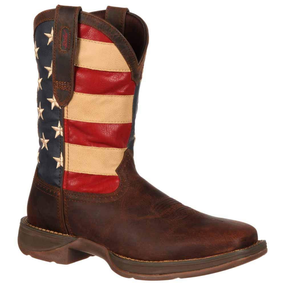 Durango Men's Patriotic Pull-On Western Flag Boots Brown