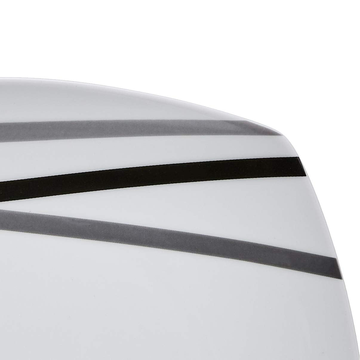 Amazon Basics 18 Piece Kitchen Dinnerware Set - Square Plates, Bowls, Service for 6 - Modern Beams