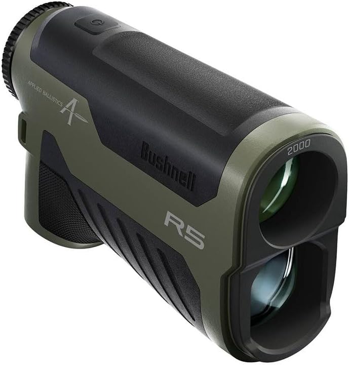 Bushnell R5 2000 AB Laser Rangefinder for Hunting and Shooting, 6x25mm, Bluetooth Connectivity, Applied Ballistics Ultralite, HD Optical System, IPX4 Waterproof, Includes Vault Lite Pouch