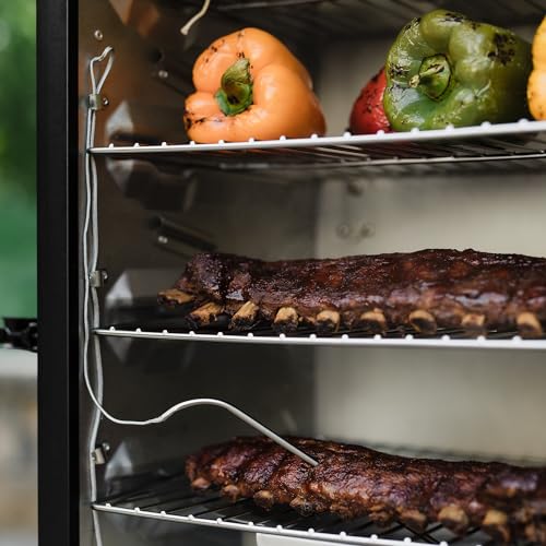 Masterbuilt® 30-inch Digital Electric Vertical BBQ Smoker with Leg Kit, Side Wood Chip Loader and 710 Cooking Square Inches in Black, Model MB20070421