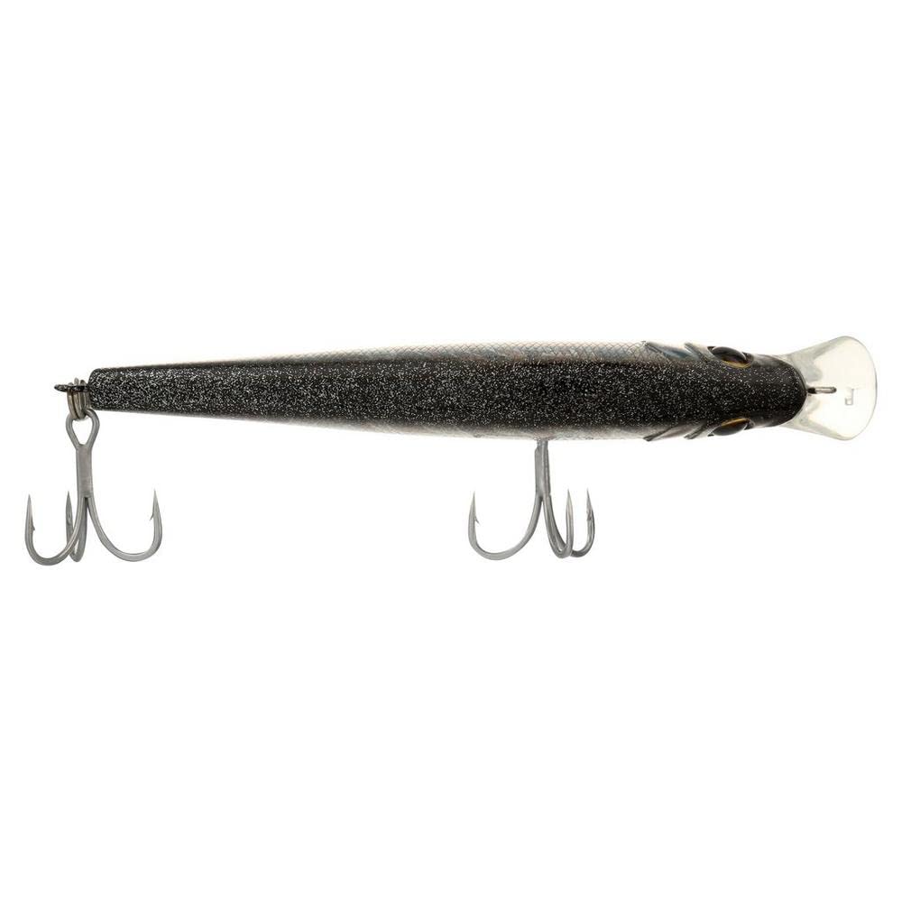 Berkley Juke Fishing Lure, Black Silver, 100, 4in | 10cm, Flat-Sided Body Darts and Flashes to Imitate Baitfish, Equipped with Sharp 3X Anti-Rust Fusion19 Treble Hooks