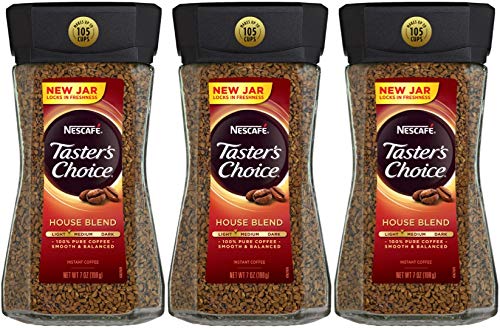 NESCAFÉ Taster's Choice Instant Coffee Light Medium Roast, House Blend, 2 Jars (7 Oz Each)
