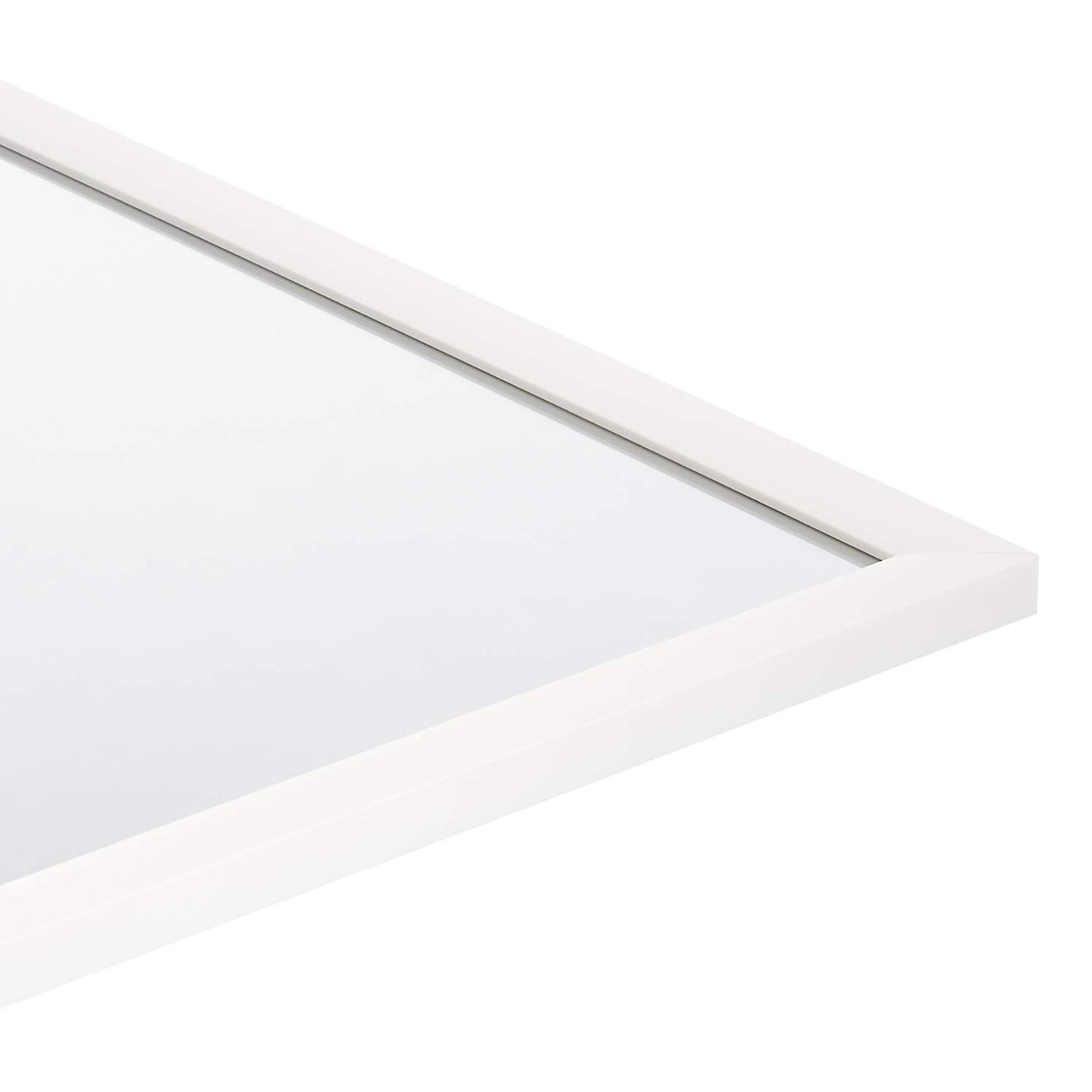Amazon Basics Rectangular Wall Mount Mirror for Bedroom, Living Room, Entryway, 24" x 36", Standard Trim, White, Hangs Horizontally or Vertically