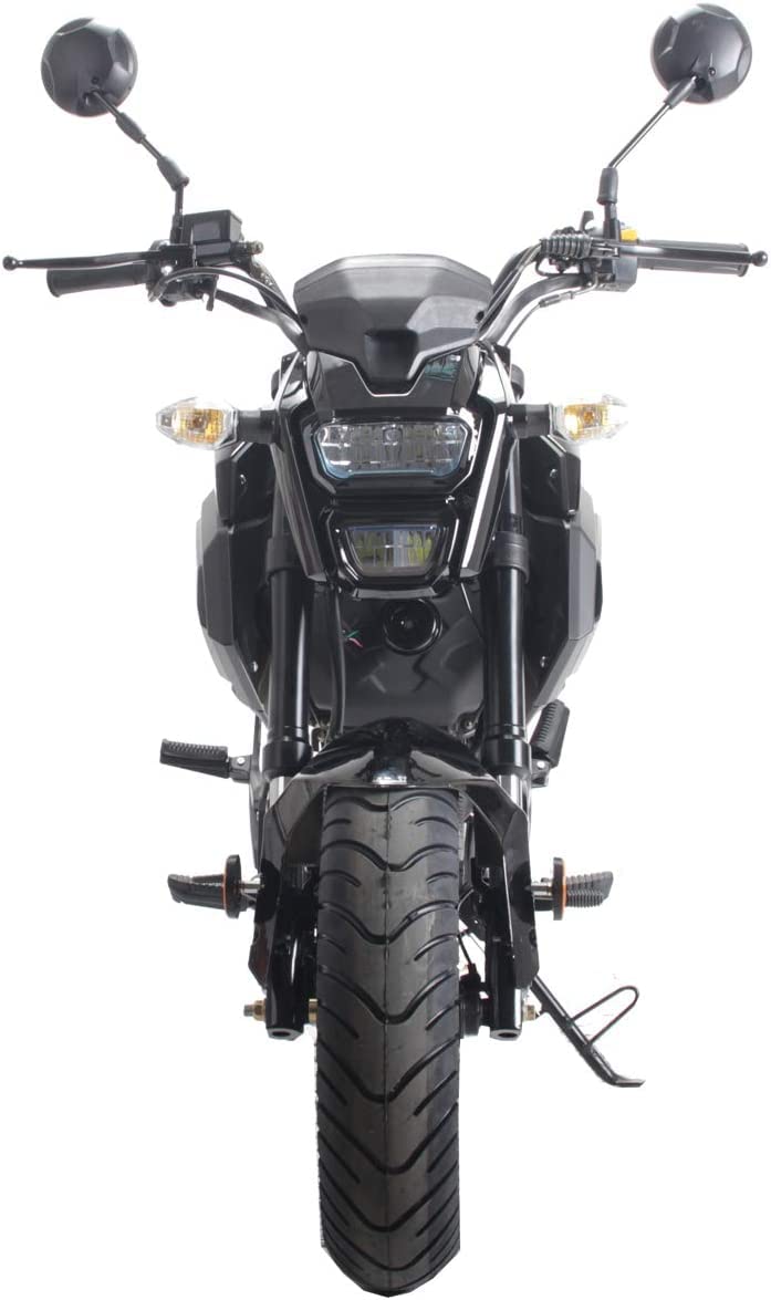 HHH 125cc Motorcycle Bike Vader 125 Street Scooter 125cc Motorcycle Gas Bike, Scooter with Big Headlights (Black) (Factory Packaged) - Large