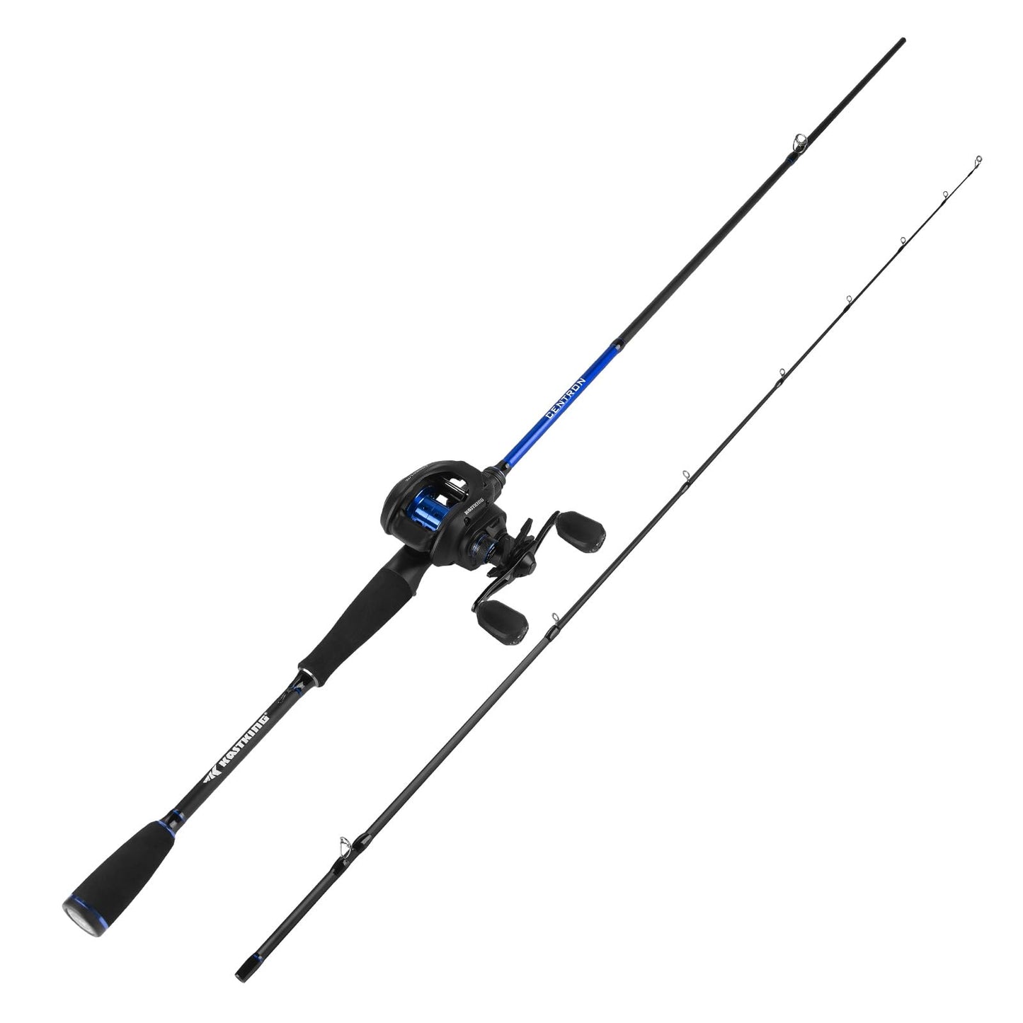 KastKing Centron Fishing Rod and Reel Combo, Spinning & Baitcasting Combos, IM6 Graphite 2Pc Blanks, Stainless Steel Guides with Ceramic Rings, Contoured EVA Handles & Fighting Butt