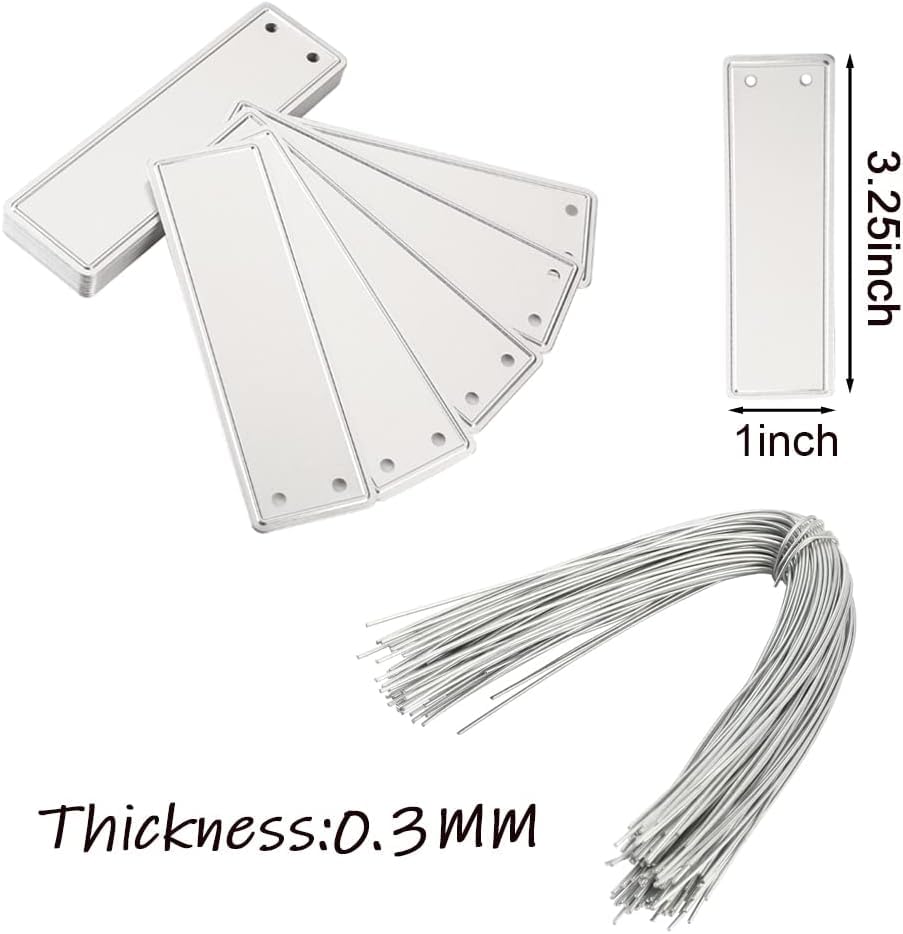 Aluminum Plant Label, 120PCS Metal Plant Labels Aluminum Tree Tags with Metal Wires Double-Sided Write On Metal Tags for Plant Markers, Tree Tags, Outdoor Identification and Greenhouse (120PCS)