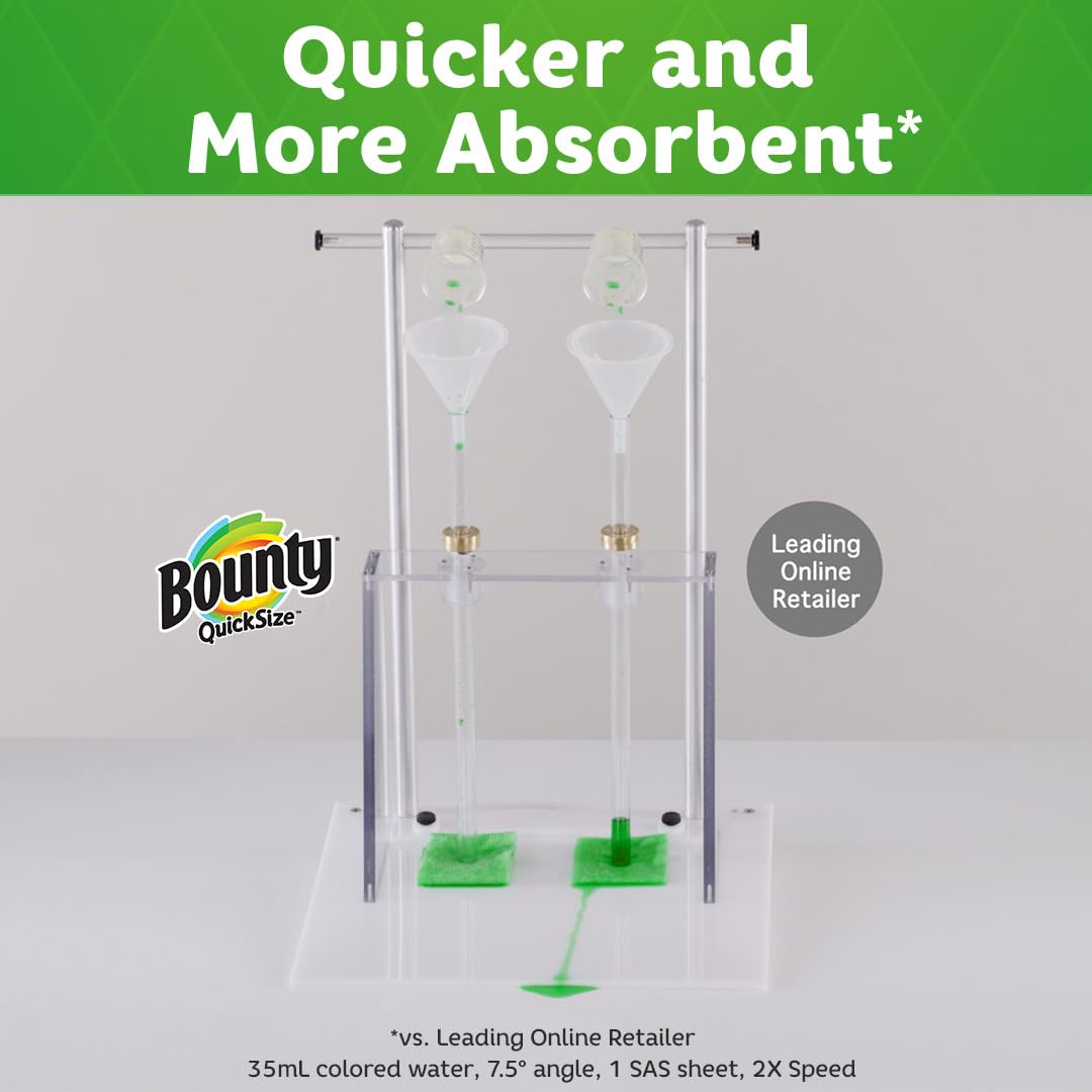 Bounty Paper Towels Quick Size, White, 16 Family Rolls = 40 Regular Rolls (Packaging May Vary)