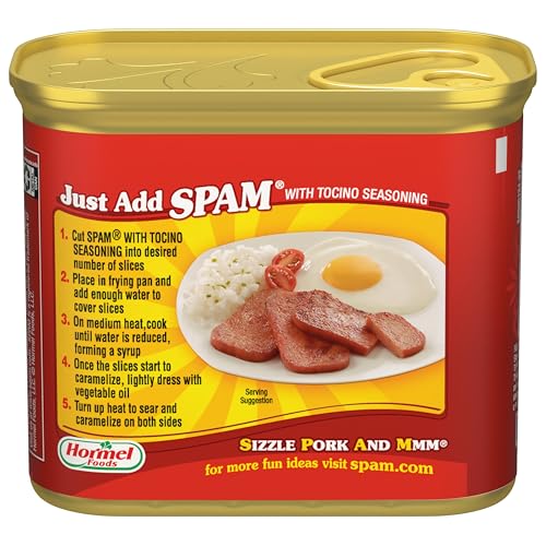 SPAM with Real HORMEL Bacon, 7 g protein, 12 oz (Pack of 12)