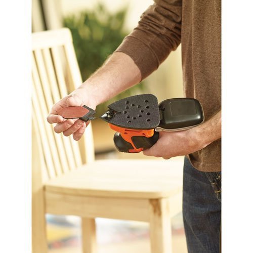 BLACK+DECKER Detail Sander, 1.2 Amp, 16,000 OPM, Compact Design, 3-Position Grip for Comfort, Includes Dust Collector, Corded (BDEMS600)