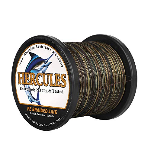 HERCULES Cost-Effective Super Cast 8 Strands Braided Fishing Line 10LB to 300LB Test for Salt-Water,109/328/547/1094 Yards(100M/300M/500M/1000M),Diam.#0.12MM-1.2MM,Hi-Grade Performance,Variety Colors