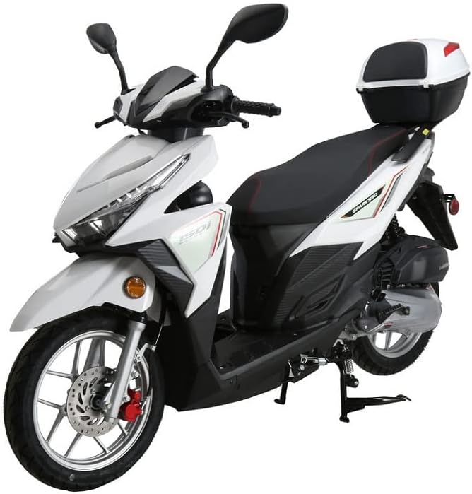 HHH Upgraded 150cc Scooter Vitacci Spark150 Fully Automatic Street Scooter with Gy6 Engine 150cc Motorcycle Moped Gas Street Bike for Adult and Youth (Black)