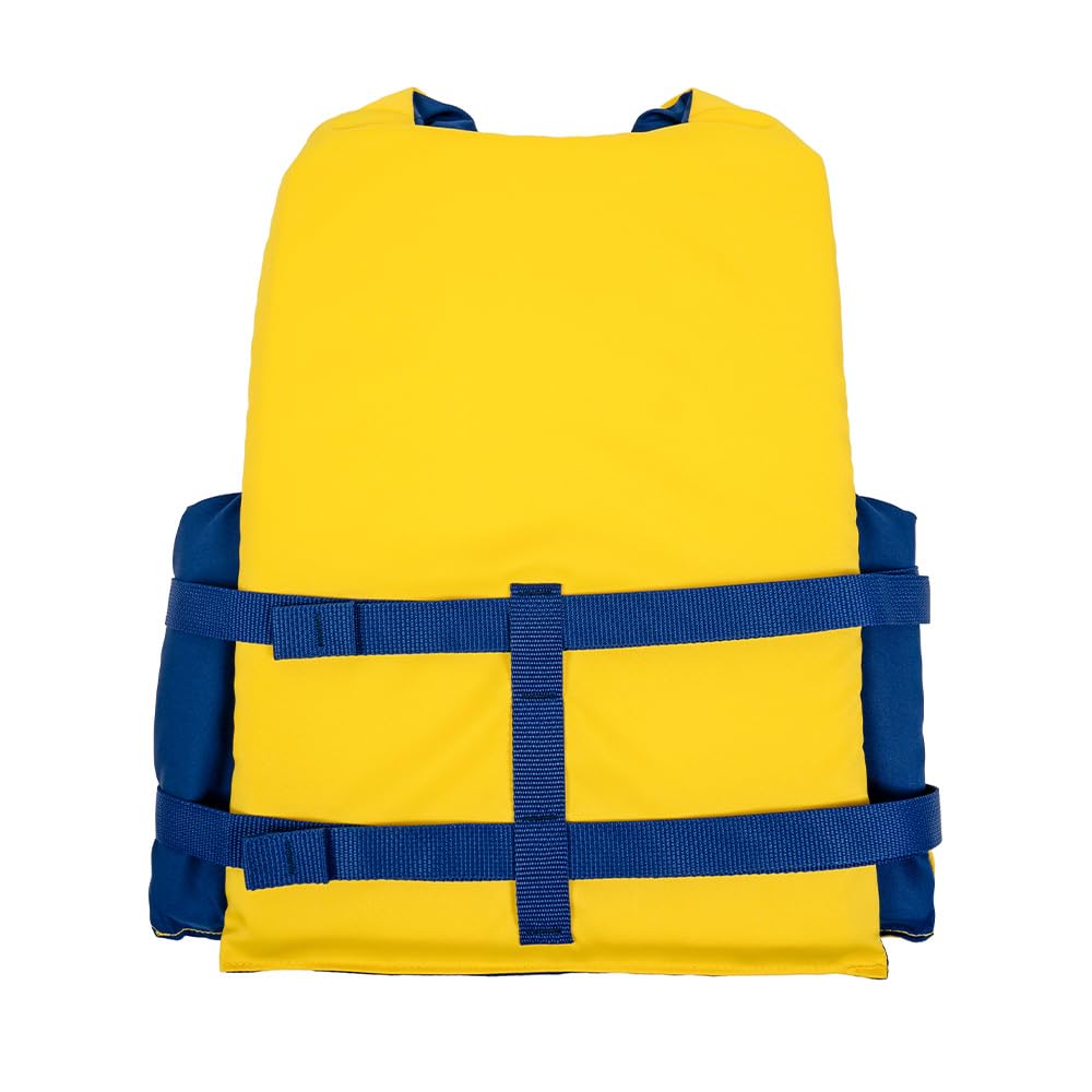 Overton's Universal Adult Life Jacket - Pack of 4, Nylon Shell with Closed-Cell Foam, Open Sides and Sturdy Belts, USCG Approved Type III, Fits Chest Sizes 30" to 52", Includes Zippered Storage Bag